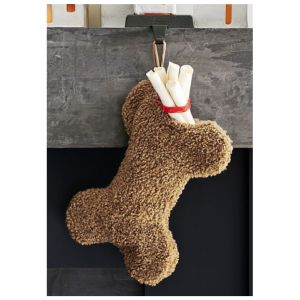 Cozy Teddy Pet Bone Stocking