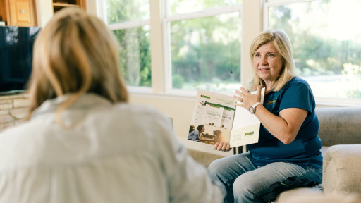 Dog trainer meets with new client