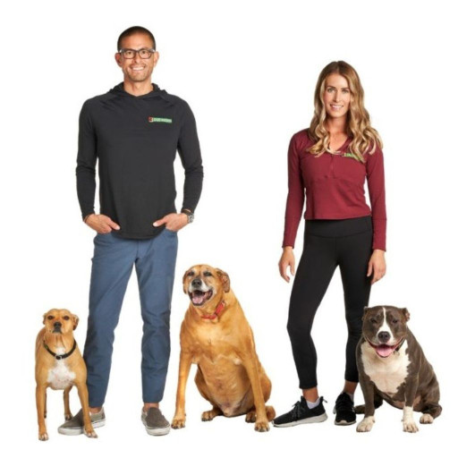 Greater San Diego dog trainers Justin and Jenna with their dogs
