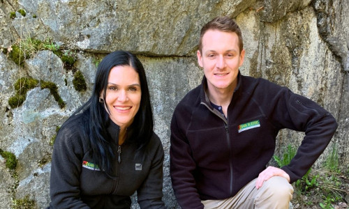 Dog trainers in Los Angeles hiking with a Pug