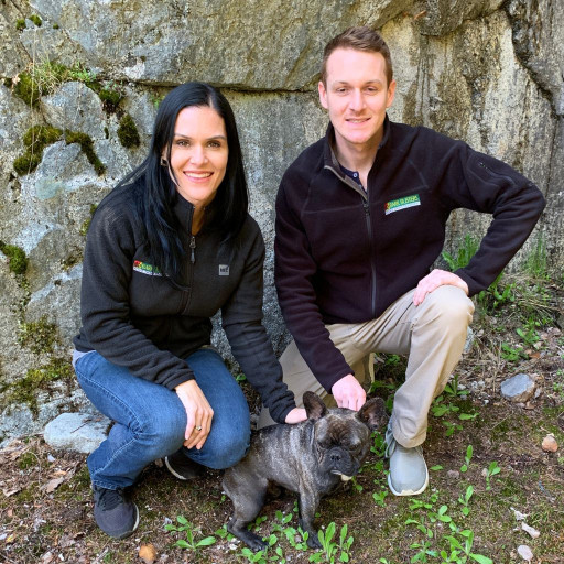 Dog trainers in Los Angeles hiking with a Pug