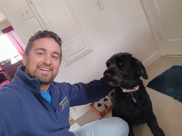 Dog trainer Jared Levenson training a fearful dog