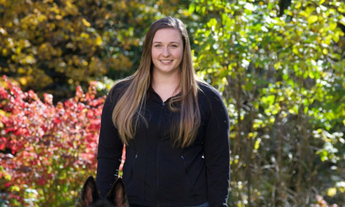 Dog trainer in Southern New Hampshire with her German Shepherd and Rough Collie