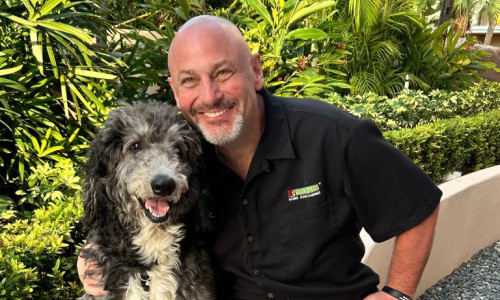 Dog trainer in Southern New England in the park with a dog